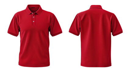Red polo shirt on transparent background