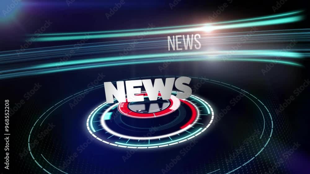 Poster animation of news text and data processing over scope