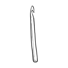sewing crochet hook handdrawn illustration