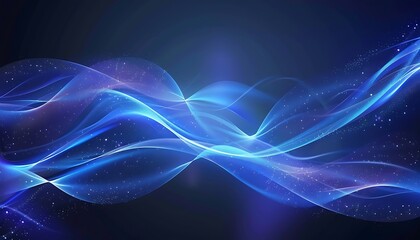 Attract blue light waves on a light technology black background