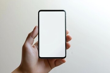 Hand Holding Smartphone Mockup Isolated created with Generative AI