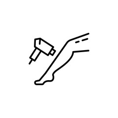 Leg Laser Hair Removal icon. Simple leg laser hair removal icon for social media, app, and web design. Vector illustration