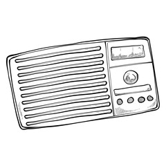 Fototapeta premium old radio handdrawn illustration