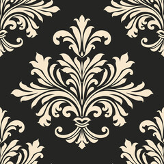 Black and white damask vector seamless pattern. Vintage, paisley elements. Traditional, Turkish motifs. Great for fabric and textile, wallpaper, packaging or any desired idea.