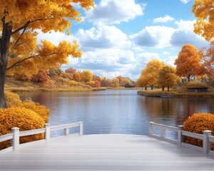 Obraz premium Autumn Landscape Photography Peaceful Nature Scenes for Emotional Healing and Support, Find Tranquility in Vibrant Fall Colors