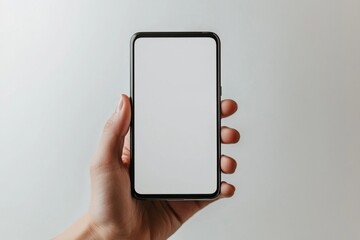 Hand Holding Smartphone Mockup Isolated created with Generative AI