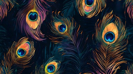 Abstract Peacock Feathers Pattern