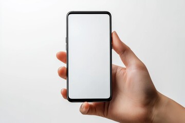 Hand Holding Smartphone Mockup Isolated created with Generative AI