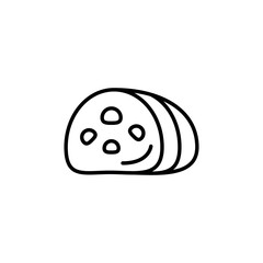 Sliced salami icon. Simple salami slices icon for social media, app, and web design. Vector illustration