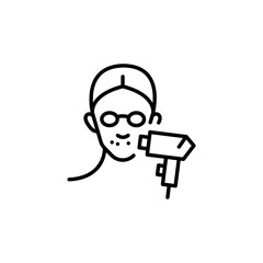 Facial Laser Hair Removal icon. Simple facial laser hair removal icon for social media, app, and web design. Vector illustration