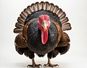 Dark turkey isolated on a white background. Ai generated image