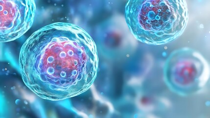 Blue & Red Cell Structure, Microscopic View, Science Background