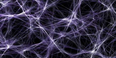 Abstract Purple and White Lines on Black Background.