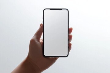 Hand Holding Smartphone Mockup Isolated created with Generative AI