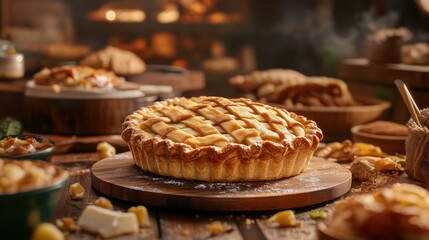 Warm Apple Pie with Crumb Topping, Freshly Baked Autumn Dessert for Cozy Gatherings Delicious Homemade Treats for Fall Feasts