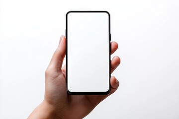 Hand Holding Smartphone Mockup Isolated created with Generative AI