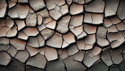 Close-up of a cracked, dry earth texture with sharp details and warm lighting, symbolizing drought and environmental change.