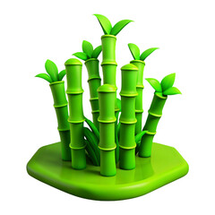 3D model of fresh green bamboo shoots gathered into a bush
