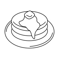 シンプルなパンケーキの線画イラスト