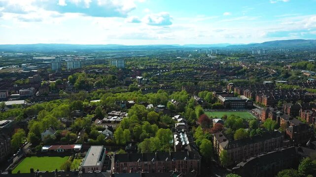 Aerial - Glasgow City from above