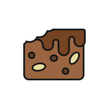 recommend clip art: Brownie food beverage icon vector basic design simple and modern