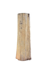 Old wood pole isolated on white background , clipping path