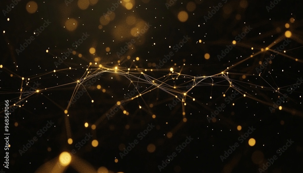 Poster abstract golden network pattern.
