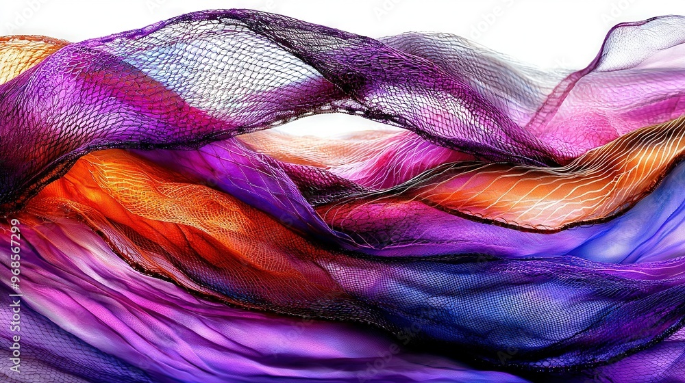 Aufkleber a blurry image centered on a white background featuring a close-up of colorful fabric