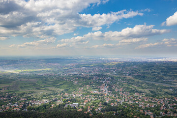 A city view with a lot of buildings and houses