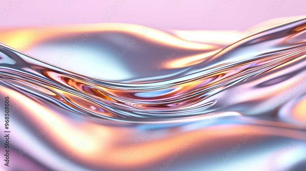 Poster a close-up of a pink and blue background with a wavy design at the bottom of the image