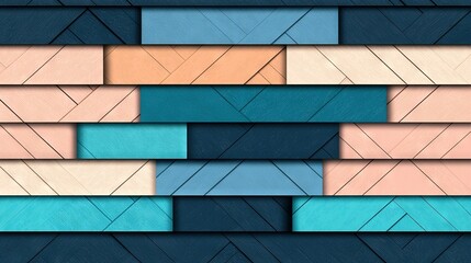   A mosaic of diverse blue hues, blending into pink, orange, and beige tones