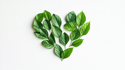  green leaves set against a clean white background