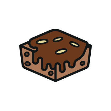 recommend clip art: Brownie food beverage icon vector basic design simple and modern
