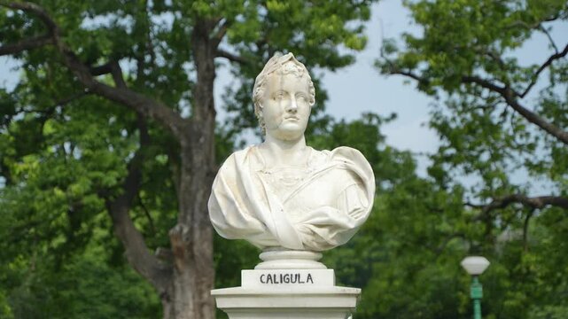 Exterior part of Victoria memorial hall in Kolkata. A statue of Caligula is displayed outside the Victoria Memorial Hall.