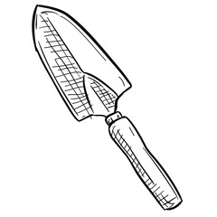 garden shovel handdrawn illustration