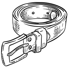 trouser belt handdrawn illustration