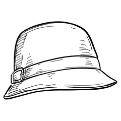 woman hat handdrawn illustration
