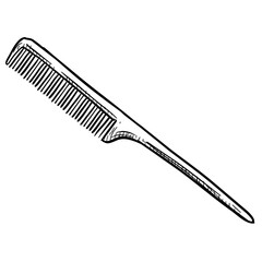hair comb handdrawn illustration