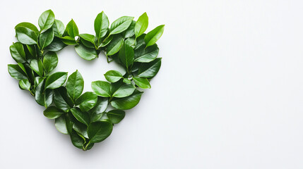 Fototapeta premium green leaves set against a clean white background