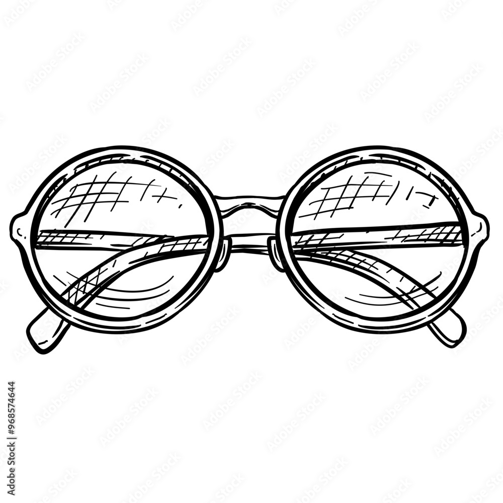 Sticker sunglasses handdrawn illustration