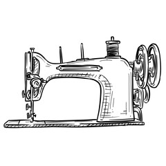 sewing machine handdrawn illustration