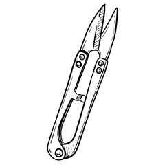 sewing scissors handdrawn illustration