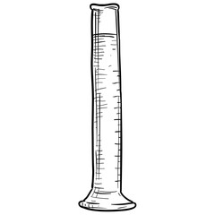 graduated cylinder handdrawn illustration