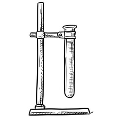test tube handdrawn illustration