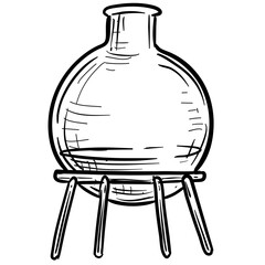 laboratory flask handdrawn illustration