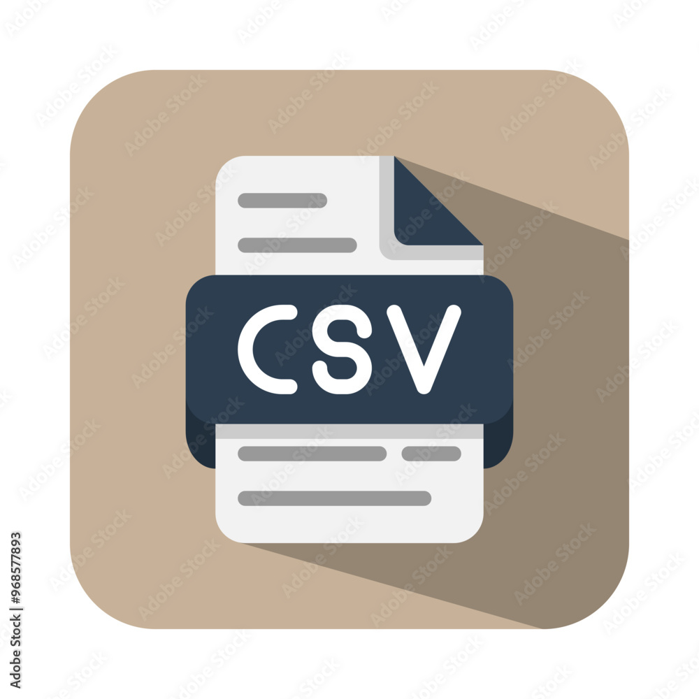 Poster csv simple and elegant minimalist flat database icons design. file type, extension, document format 