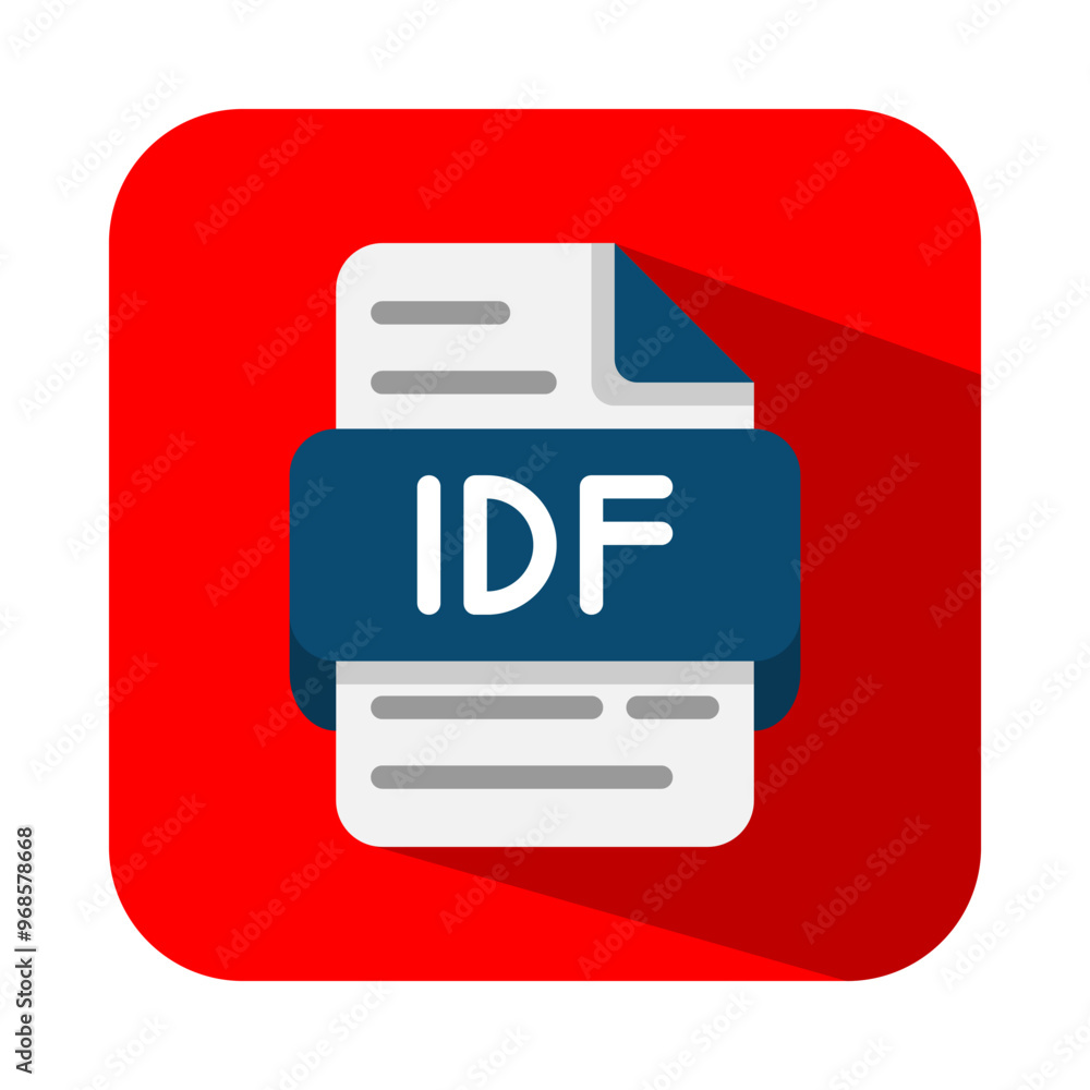 Poster idf document database flat icons. ideal for data management applications. file type, format, extensi