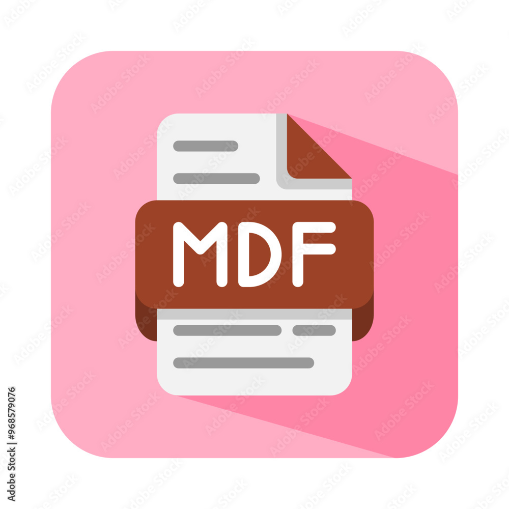Poster mdf document database flat icons. file type, format, symbol icon. can be used for websites, ui and m