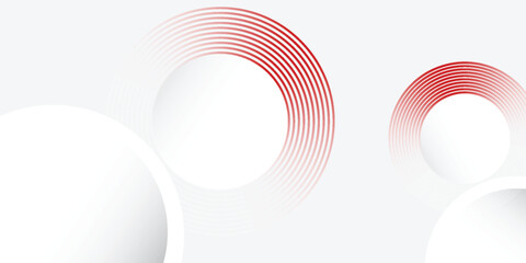 Abstract white background with red circle lines. Digital future technology concept modern
