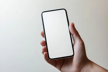 Hand Holding Smartphone Mockup Isolated created with Generative AI